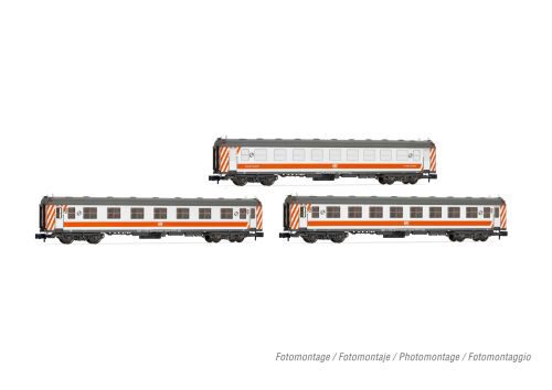 Arnold HN4454 RENFE 3er-Set 5000 Personenwagen + 2x dept. Personenwagen mit UIC Regionales Ep.V